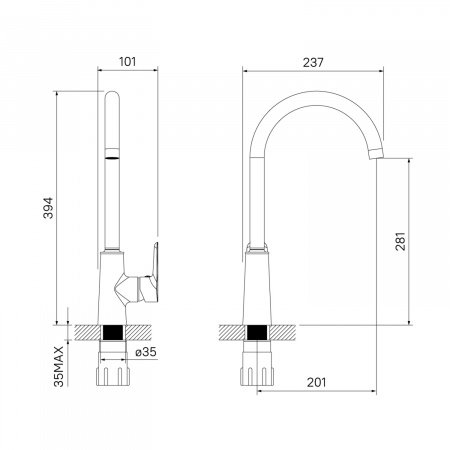 Смеситель для кухни IDDIS Cloud CLOSB00i05 хром глянцевый/белый