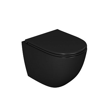 Унитаз подвесной D&K Matrix DT1396025 черный матовый, с сиденьем микролифт