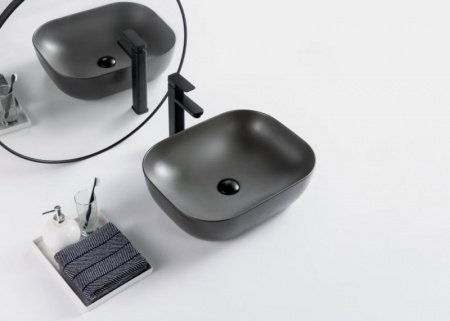 Раковина накладная BelBagno BB1302-H311 серый матовый