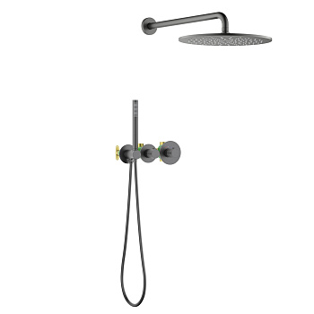 Встраиваемая душевая система с термостатом Timo Saona SX-2359/18SM черное золото