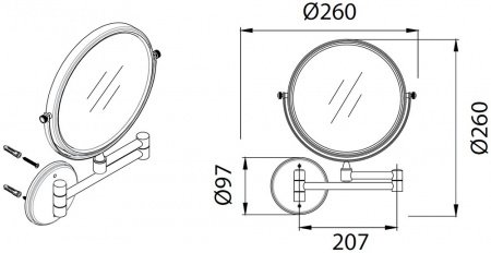 Косметическое зеркало Fixsen Hotel FX-31021 Хром