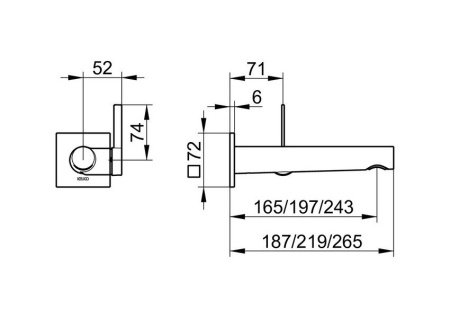 Смеситель для раковины (вылет 20см) Keuco IXMO 59516011102 хром