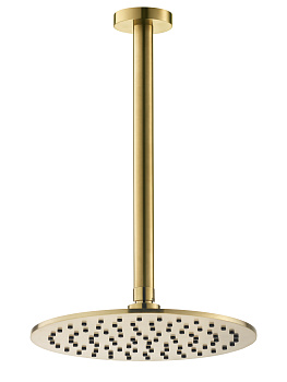 Потолочный (кронштейн 25см) верхний душ 25см Benesque Lumiere 22010704 латунь брашированная
