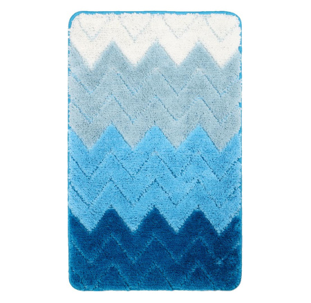 Коврик для ванной Fixsen Deep 1-ый, FX-5003С, голубой, 50х80 см.