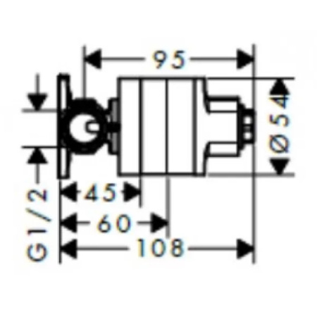 Скрытая часть смесителя гигиенического душа Hansgrohe 29235180