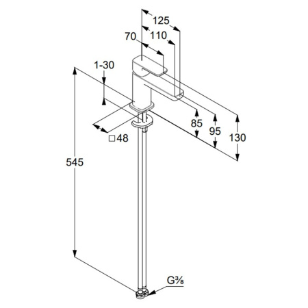 Смеситель для раковины Kludi Renon 422903975 черный матовый