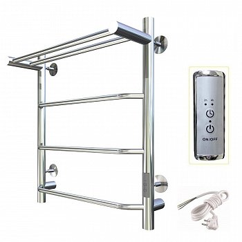 Полотенцесушитель электрический Тругор Пэк серия 6 60х50 хром, с полкой