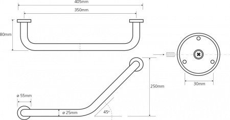 Поручень для ванной Bemeta Omega 102307022 Хром