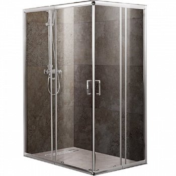 Душевой уголок BelBagno Unique AH-2 115х90 профиль Хром стекло прозрачное