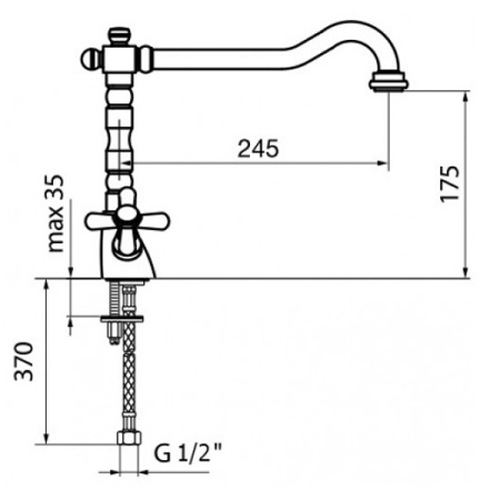 Смеситель для раковины Webert Armony AM700302017, хром/золото