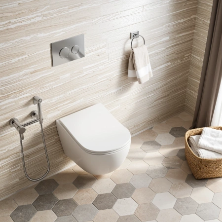 Унитаз подвесной D&K München DT1566516 белый, с сиденьем микролифт