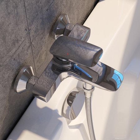 Смеситель для ванны с душем IDDIS Stone STOSB00i02WA хром глянцевый