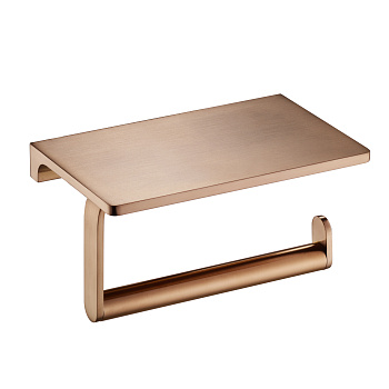 Держатель туалетной бумаги с полкой Benesque Lumiere 70010106 бронза брашированная