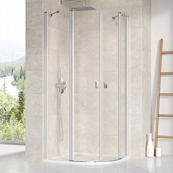 Душевой угол Ravak Chrome CSKK4 80x80x195 профиль сатин, стекло прозрачное