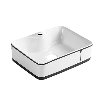 Раковина накладная 49см Point Аврора PN43103WB белый/черный