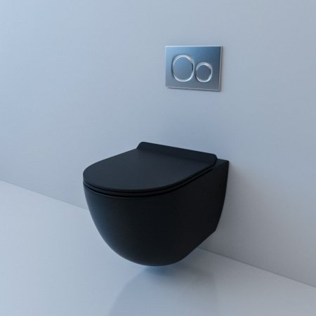 Унитаз подвесной Esbano GARCIA черный матовый, с сиденьем микролифт
