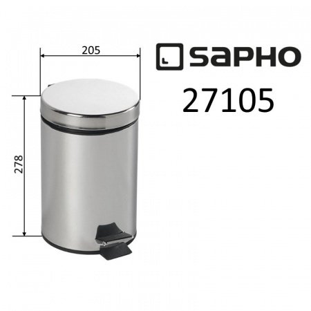 Мусорное ведро Sapho SIMPLE LINE 27105 хром