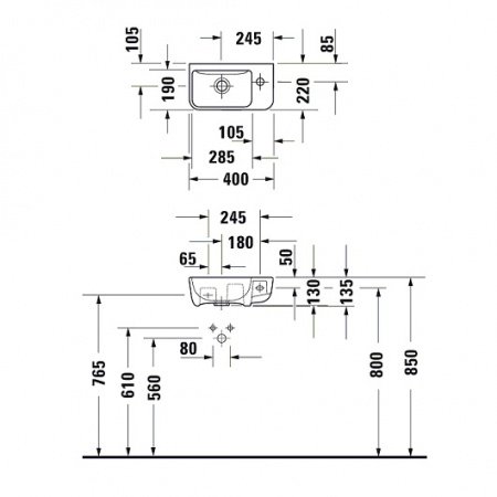 Раковина 40см Duravit ME by Starck 0717400000