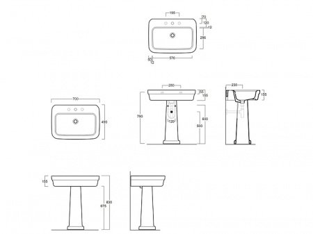 Раковина 70см Simas Evolution Evo11 Белая