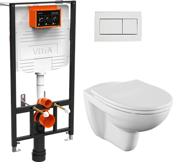 Комплект унитаза с инсталляцией Vitra Normus 9773B003-7206 с сиденьем микролифт и кнопкой смыва хром