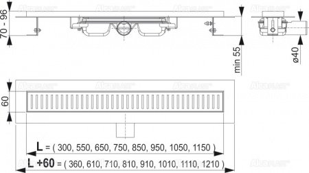 Душевой лоток AlcaPlast APZ101-550 с опорами