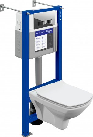 Комплект Cersanit CARINA XL CO DPL EO slim + AQUA SMART M40 + MOVI пластик хром глянцевый