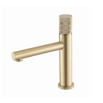 Смеситель для раковины Vincea Groove VBF-4G1BG4 золото матовое