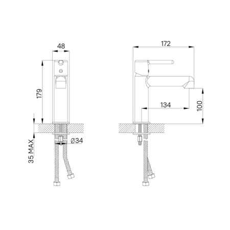 Cмеситель для умывальника, золотой матовый, Aiger, IDDIS AIGMG00i01