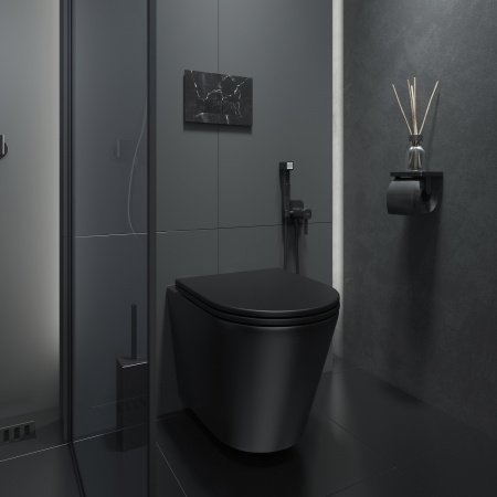 Унитаз подвесной IDDIS Calipso CALR3BMi25 черный матовый, с сиденьем микролифт