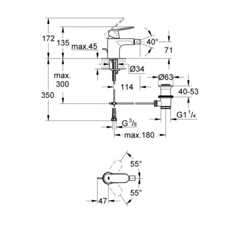 Смеситель для биде Grohe Eurosmart Cosmopolitan 32839000 хром
