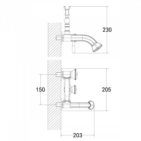 Смеситель для ванны с душем Lemark Jasmine  LM6612B бронза