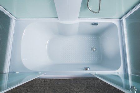 Душевая кабина Timo Eco TE-0750 148x80x215 профиль белый, стекло рифленое