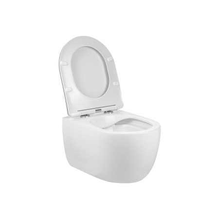 Унитаз подвесной безободковый Vincea Evo VT1-34S белый, с сиденьем микролифт