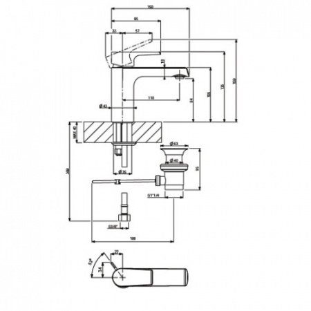 Смеситель для раковины Villeroy & Boch Liberty TVW10700100061 хром