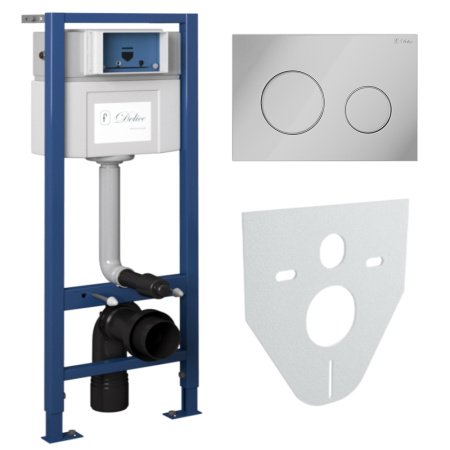 Комплект Delice Oreol 4 в 1: инсталляция, крепления, клавиша смыва Oreol, шумоизоляция