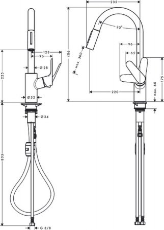 Смеситель для кухни Hansgrohe Focus M42 31815800 нержавеющая сталь