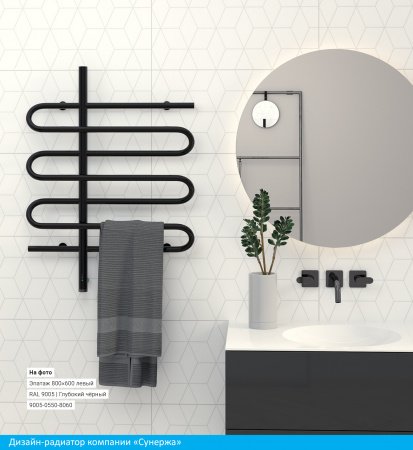 Полотенцесушитель электрический Сунержа Эпатаж 80х60 белый, подключение правое