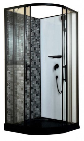 Душевая кабина Esbano Black ESKBB90СK 90x90x210см, профиль черный матовый, стекло прозрачное
