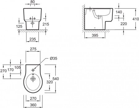 Биде напольное Jacob Delafon Viragio E4775