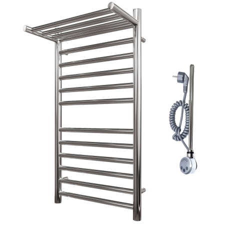 Полотенцесушитель электрический Point PN10158SPE П11 500x800 с полкой левый/правый, хром