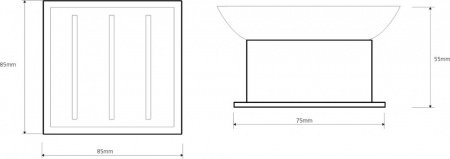 Мыльница Bemeta Plaza 140108191 Хром/Прозрачный