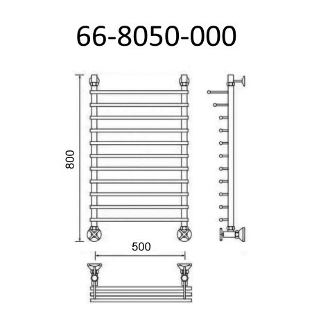 Полотенцесушитель водяной Маргроид Вид 66 80х55 хром