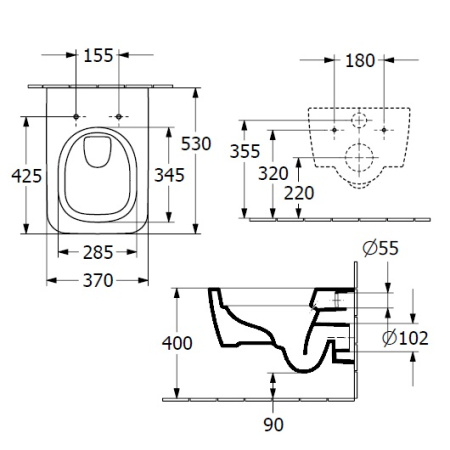 Унитаз подвесной безободковый Villeroy & Boch Skyla 4682CL01 белый с сиденьем микролифт