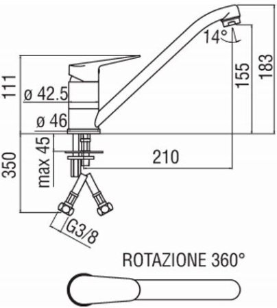 Смеситель для кухни Nobili Blues BS101113/60CR хром