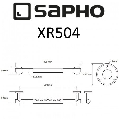 Поручень для ванны Sapho X-ROUND XR504 хром