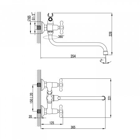 Смеситель для ванны с душем IDDIS Jeals JE2SBL0i10 хром глянцевый