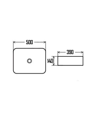 Раковина накладная 50см AQUAme AQM5010 белый