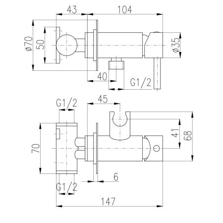 Гигиенический душ со смесителем Rav Slezak Seina SE843F, хром