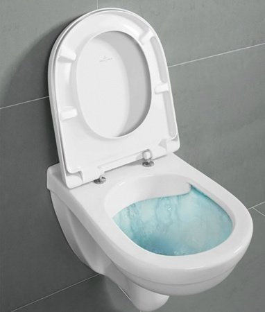 Унитаз подвесной безободковый Villeroy&Boch O NOVO 5660HRR1 белый Ceramicplus, с сиденьем микролифт