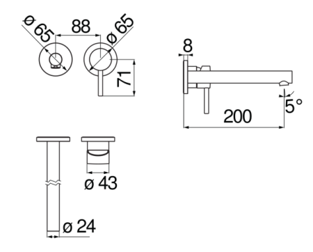 Смеситель для раковины Nobili Live LV00499/1BM черный матовый